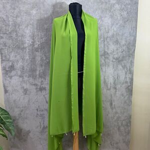 Green beaded chiffon multifunctional Shawl Wrap Scarf about 86”x 41”
